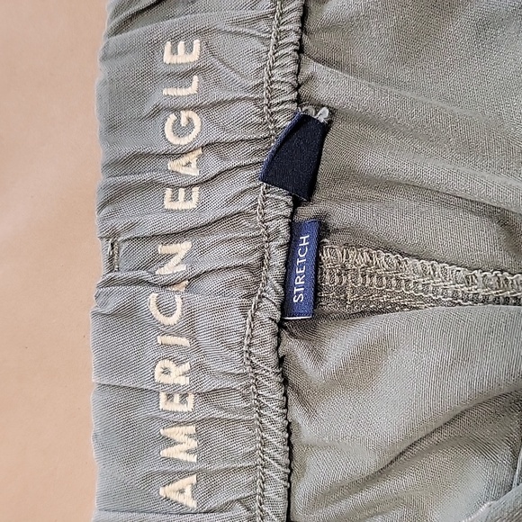 American Eagle Size 000S Washed Olive Green Mid Rise Baggy Wide Leg Cargo Pants - Picture 12 of 14